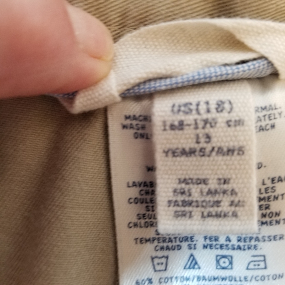 Lands' End Kids Boys Size 18 Khaki Adjustable Waist 4 Pockets - Picture 9 of 12